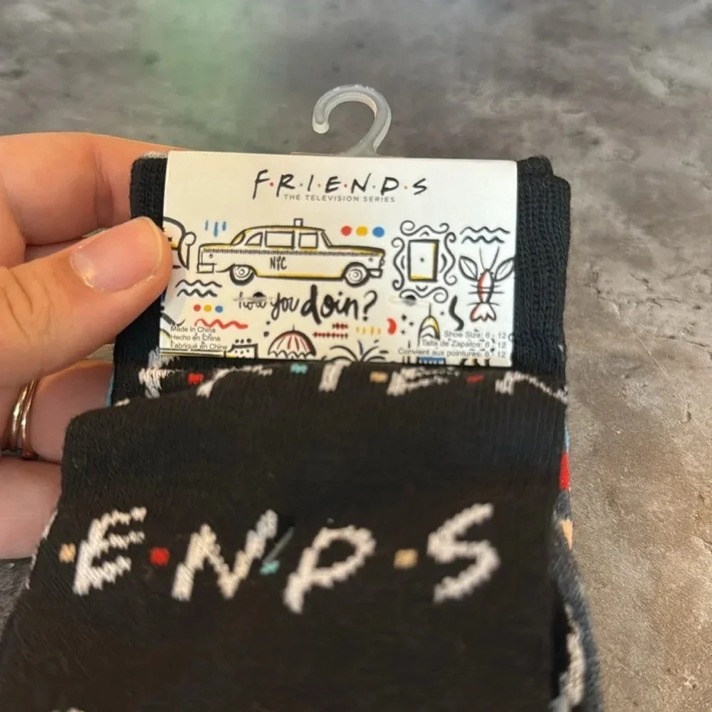 Friends How You Doing and Logo Adult Novelty Crew Socks | 2 Pairs | Size 6-12
